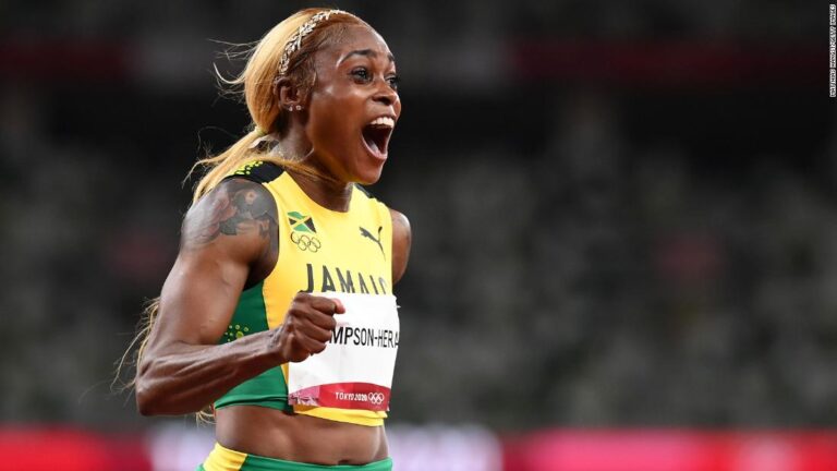 Elaine Thompson-Herah defends Olympic 100m title in all-Jamaican podium