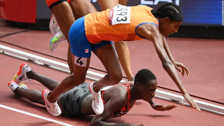 Sifan Hassan fell during her 1,500 meter heat — and still managed to finished first