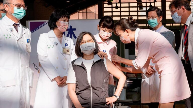 Taiwan’s President kicks off rollout of island’s first domestically produced Covid-19 vaccine