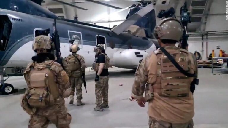 Taliban enters hangar housing US military helicopters minutes after last US plane departed