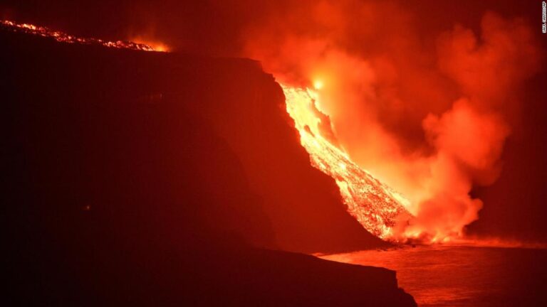 Lava from La Palma volcano reaches ocean