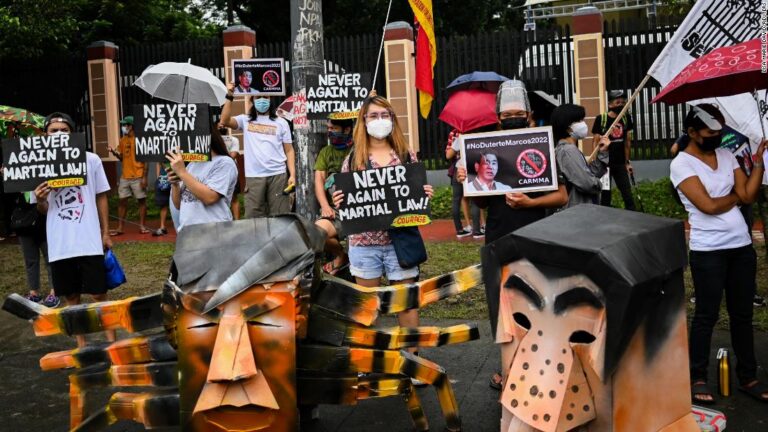 Philippines rights groups decry presidential bid of late dictator’s son