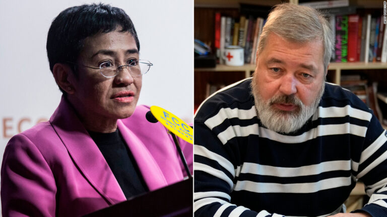 Journalists Maria Ressa and Dmitry Muratov win the 2021 Nobel Peace Prize