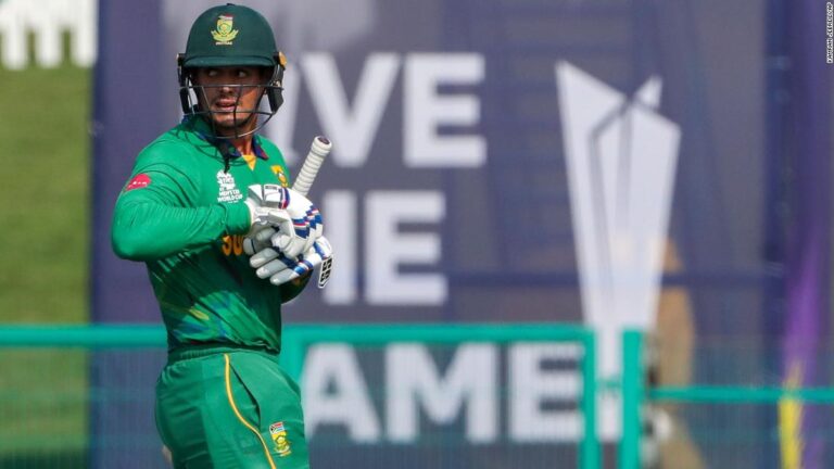 South African cricketer Quinton de Kock declines to take a knee at the T20 World Cup, despite call to ‘stand against racism’