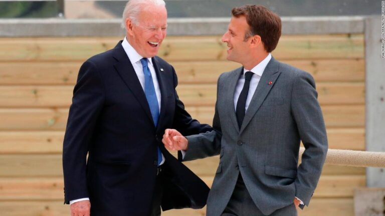 Biden meets with French President Macron after major diplomatic clash