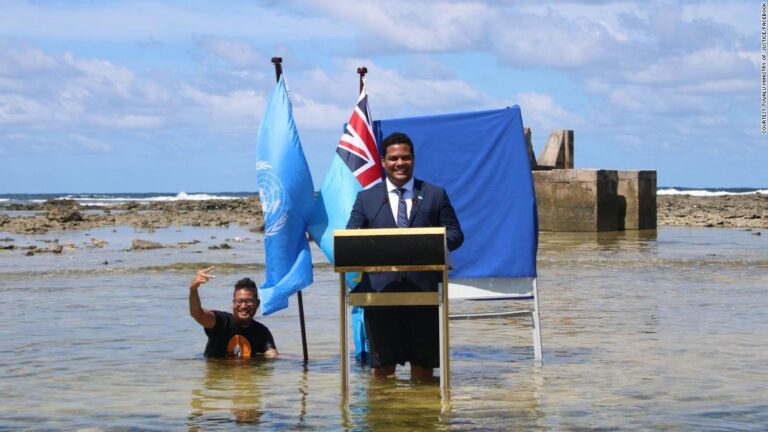 Hear the story behind iconic image of minister’s speech in the sea