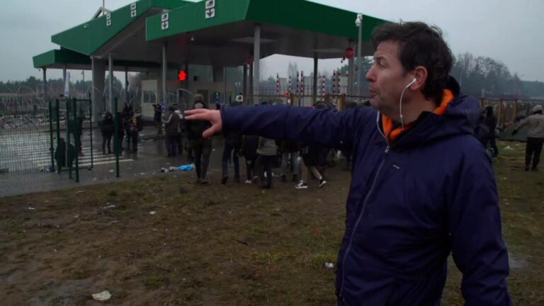 CNN reporter hit with water cannon at Belarus-Poland border
