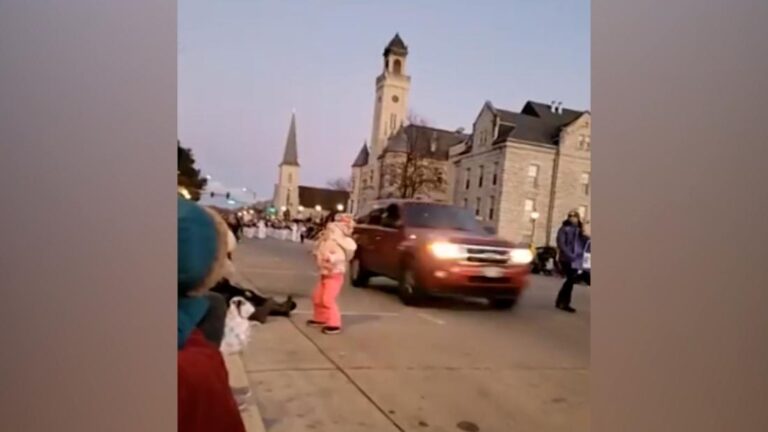 Video shows SUV narrowly miss little child as it barrels down road