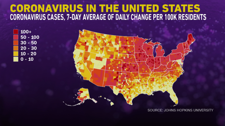 Covid cases rise in the US as Omicron now in over half of all states