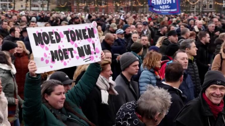 See Dutch police and protesters clash over Covid-19 measures