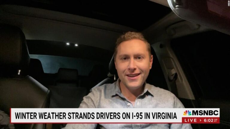 NBC reporter trapped on snowy I-95 for hours while covering the traffic jam