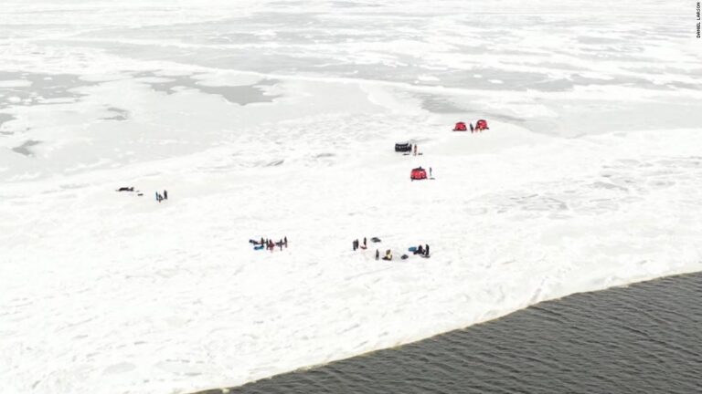 At least 34 people rescued after they became stranded on a floating chunk of ice in Green Bay