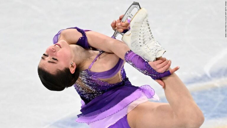 Kamila Valieva finishes the short program in first place