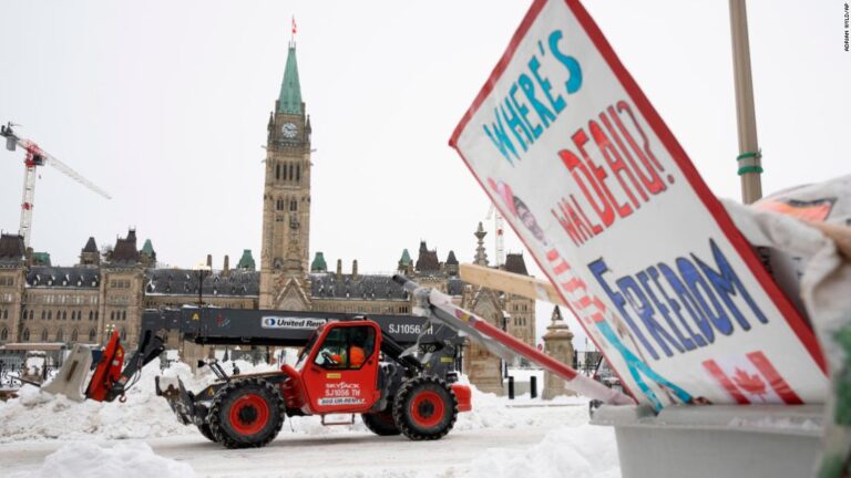 Canada looks to end Covid-19 protests with tougher financial measures after another weekend of arrests