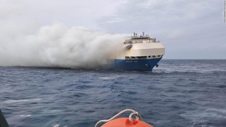 Fire that left cargo ship full of luxury cars stranded in the Atlantic may finally be going out