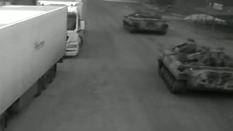 Video shows tanks crossing Ukraine’s border from Belarus