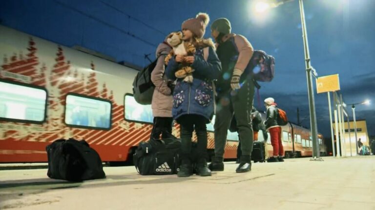‘We were shielding our children with our bodies’: Parents on evacuating Kyiv
