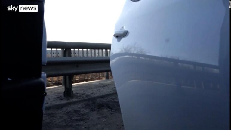 Sky News journalists hide as they come under fire by Russian forces