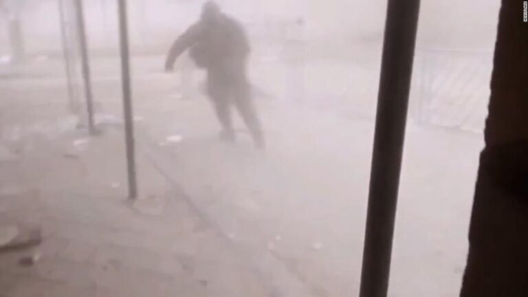 Horrific video shows Ukrainians hit by Russian missile