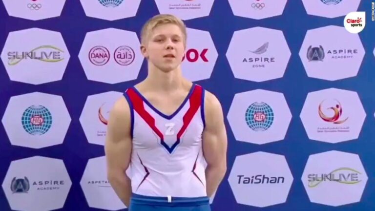 Russian gymnast criticized for ‘shocking behavior’ while standing next to Ukrainian athlete