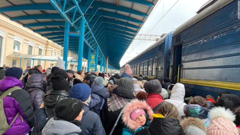 Ukrainian families flee Zaporizhzhia on overcrowded trains after Russians seize nuclear power station