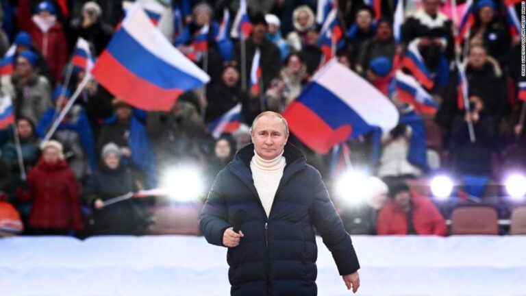 Putin celebrates anniversary of Crimea annexation at stadium rally amid Russia’s onslaught of Ukraine