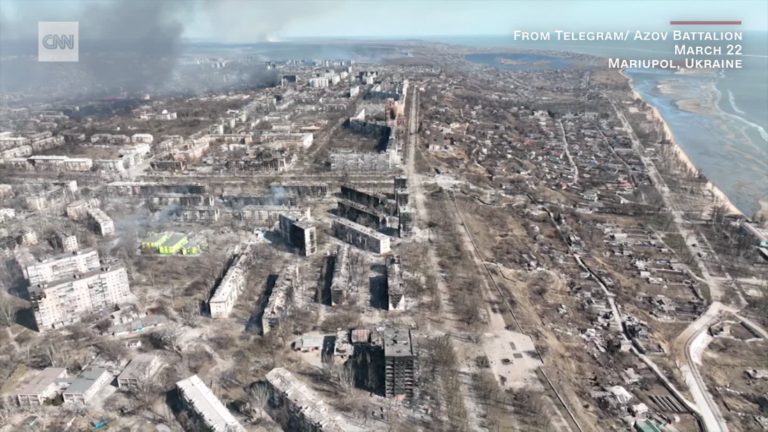 ‘Reduced to ashes’: Stunning footage shows what’s left of Ukrainian city