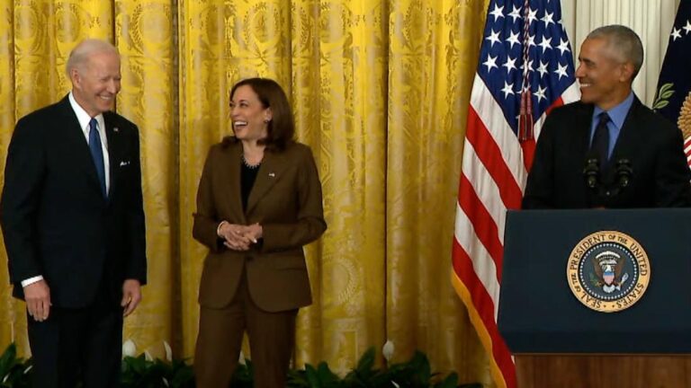 Obama pokes fun at Biden during his return to the White House