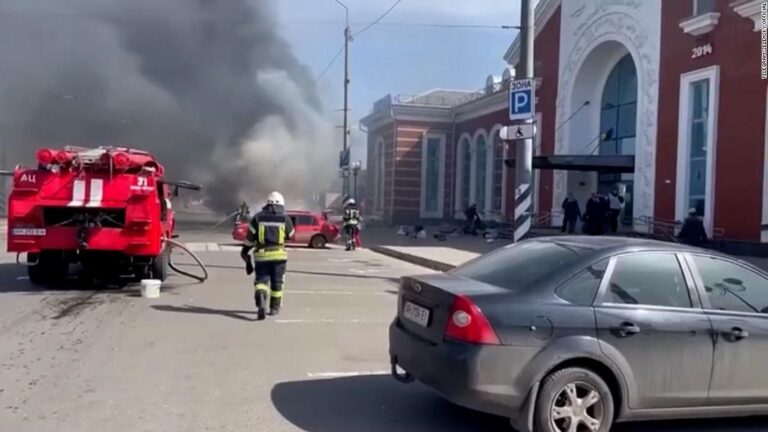 Evidence of atrocities at scene of missile attack on train station