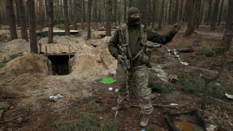 An abandoned Russian military camp in a forest near Kyiv reveals horrors of the invasion