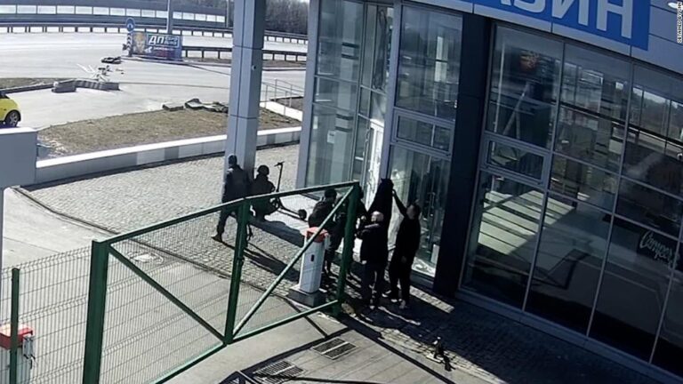Surveillance video shows Russian forces shooting civilians