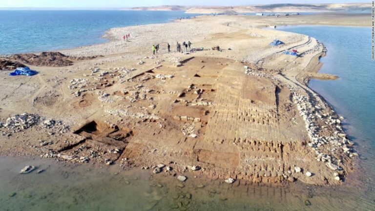 An ancient city emerges after an extreme drought