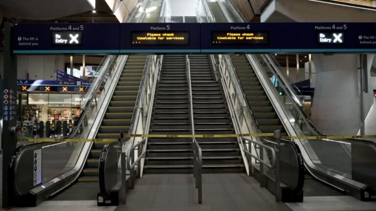 See inside British train station as largest strike in years gets underway