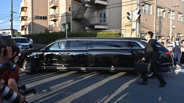 Abe’s body arrives back in Tokyo, as police question suspected gunman