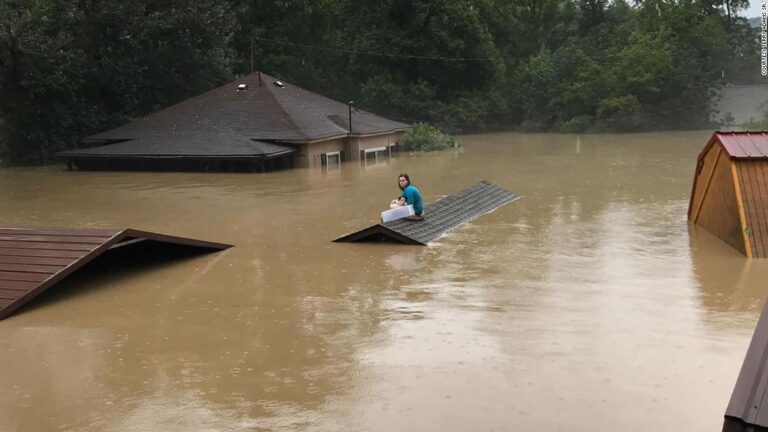 Teen saves herself and dog by swimming to roof during deadly Kentucky flooding