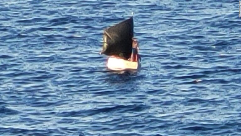 Cruise ship spots migrants lost at sea floating on dresser