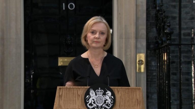 British PM Liz Truss reacts to Queen Elizabeth’s death