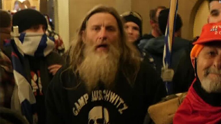 Man who wore ‘Camp Auschwitz’ sweatshirt at US Capitol riot sentenced to 75 days in jail