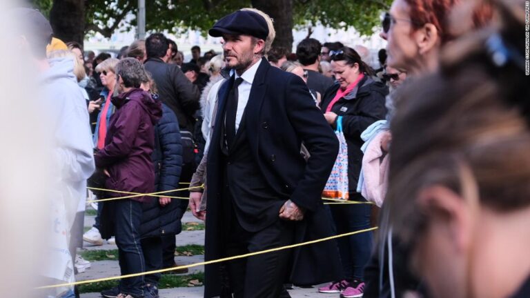 David Beckham standing in The Queue for Queen Elizabeth II for over 12 hours