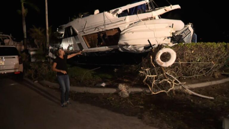 Massive boats end up on dry land following Hurricane Ian