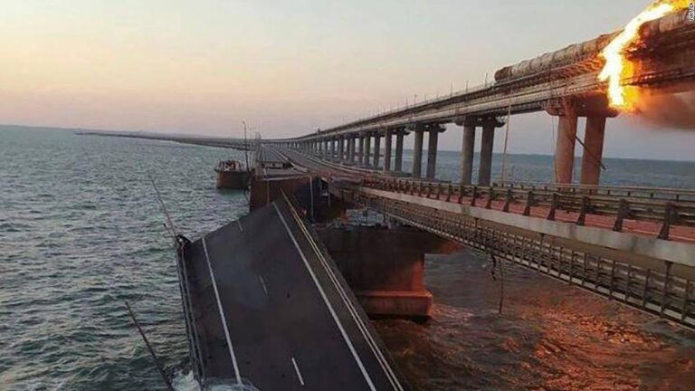 Massive explosion on Crimea’s Kerch bridge, Russian state media reports