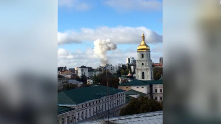 Video shows plumes of smoke rise in Kyiv after explosion