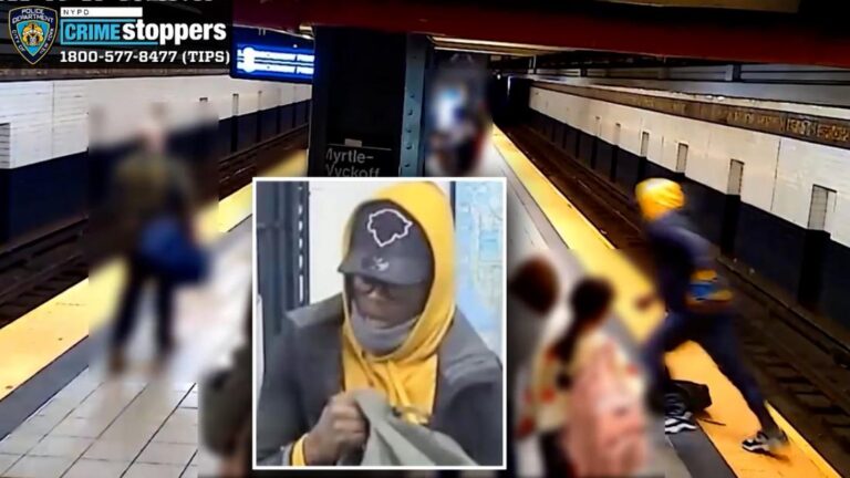 See terrifying moment man is pushed onto subway tracks