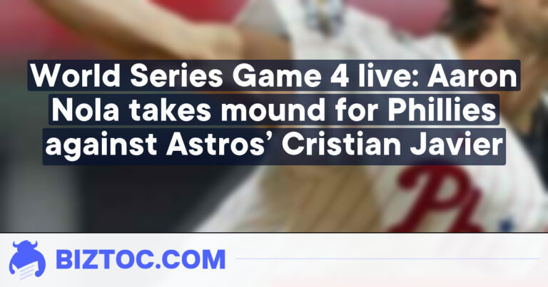 World Series Game 4 live: Aaron Nola takes mound for Phillies against Astros’ Cristian Javier