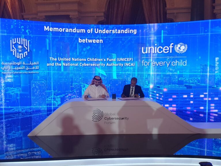 Saudi National Cybersecurity Authority, UNICEF sign child protection agreement