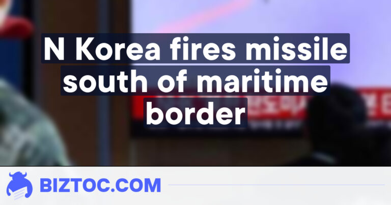 N Korea fires missile south of maritime border
