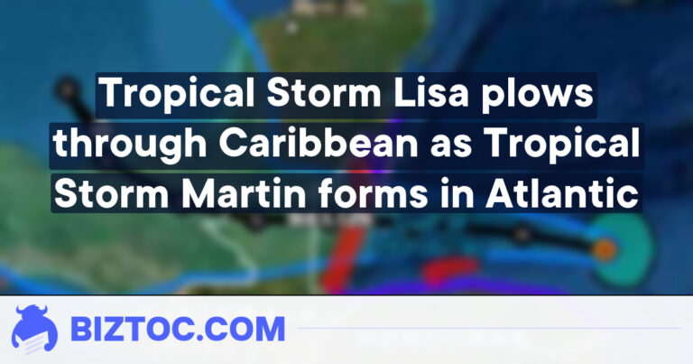 Tropical Storm Lisa plows through Caribbean as Tropical Storm Martin forms in Atlantic