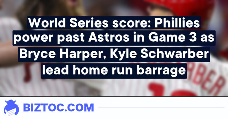 World Series score: Phillies power past Astros in Game 3 as Bryce Harper, Kyle Schwarber lead home run barrage