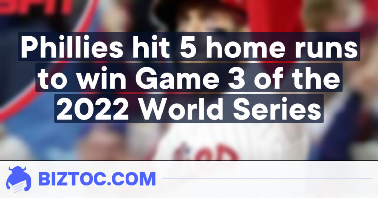 Phillies hit 5 home runs to win Game 3 of the 2022 World Series